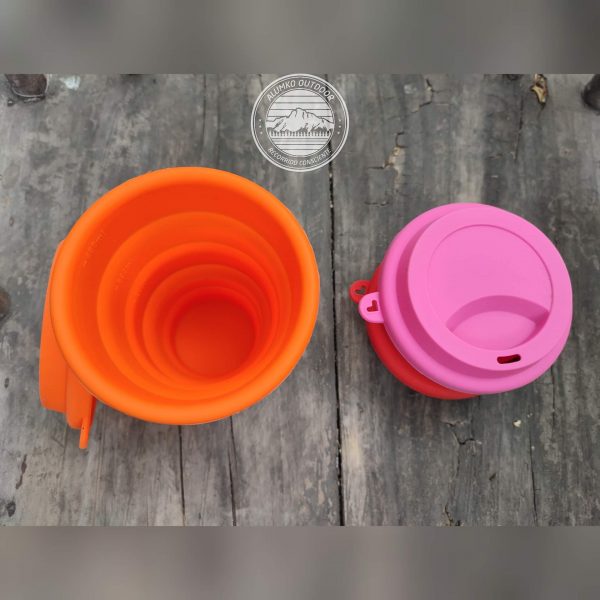 Vaso plegable silicona con tapa - Imagen 3